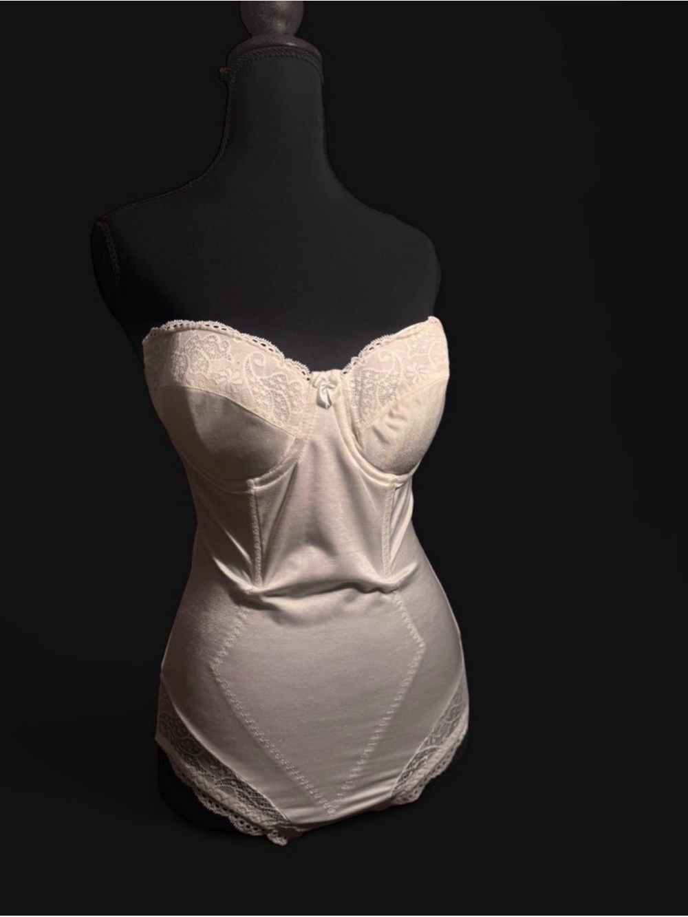 Flexees Ivory Lace Bustier Shapewear Bodysuit